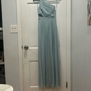 BCBGMAXAZRIA Blue One shoulder evening Dress Size 2